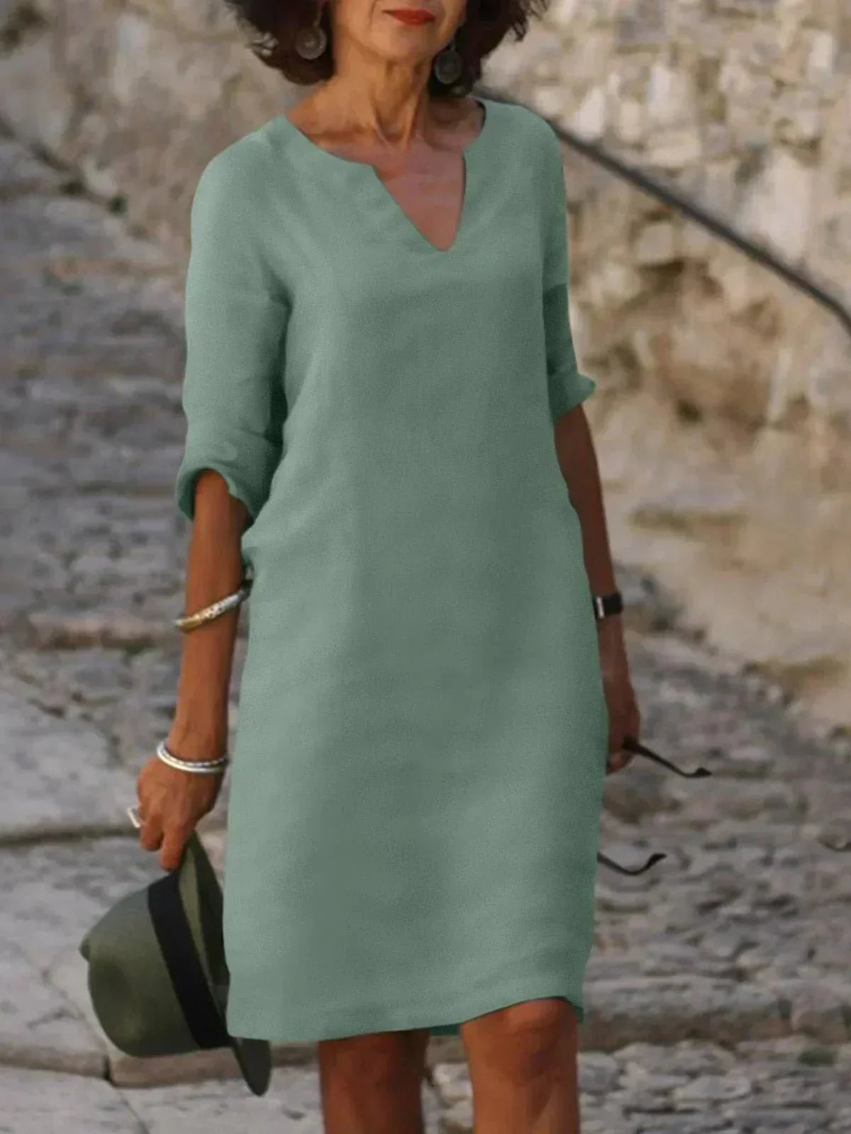 Beth™ - Relaxed V-Neck Dress