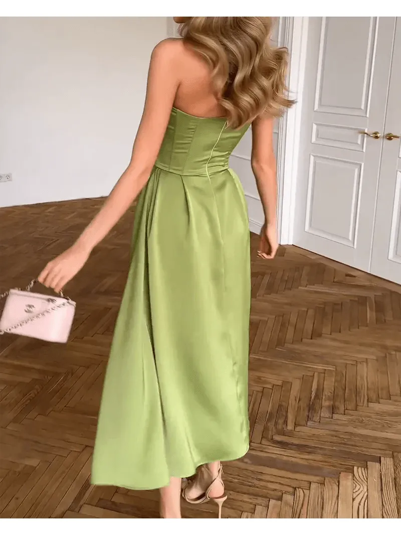 Bianca - Chic Strapless Midi Dress