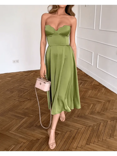 Bianca - Chic Strapless Midi Dress