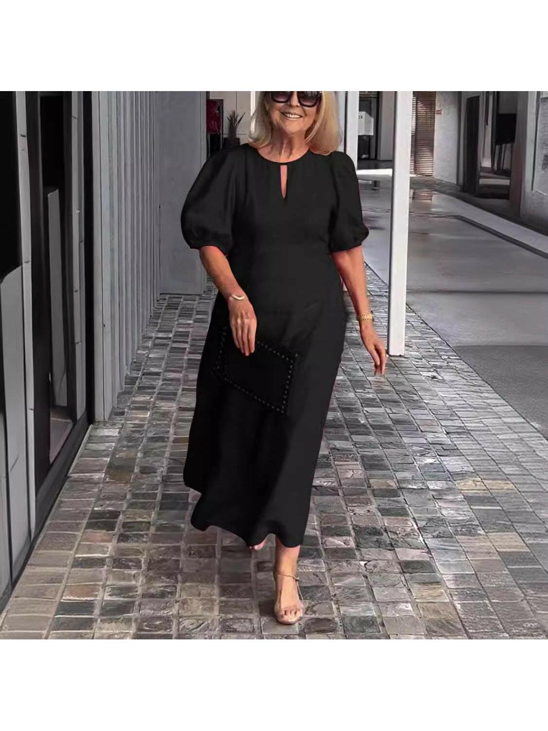 Carla™ - Elegant Puff-Sleeve Dress