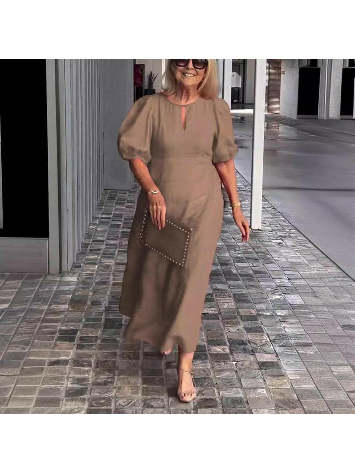 Carla™ - Elegant Puff-Sleeve Dress