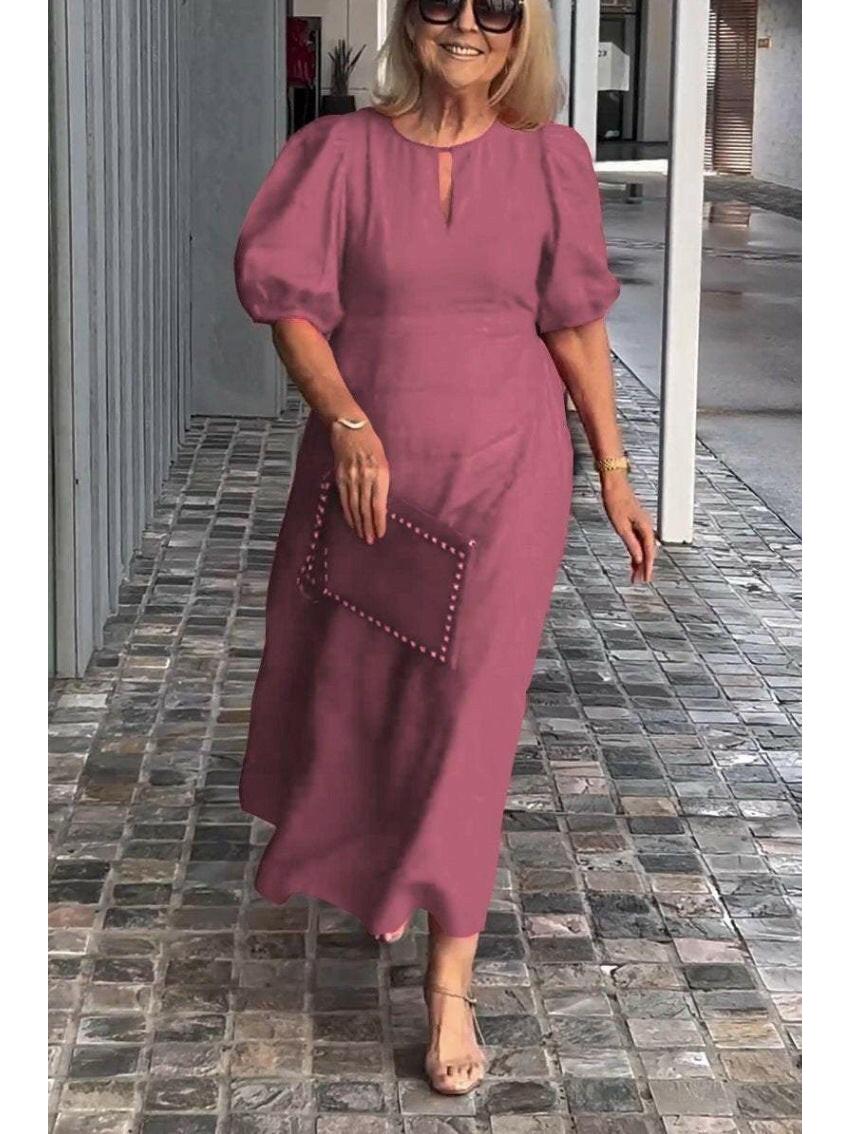 Carla™ - Elegant Puff-Sleeve Dress