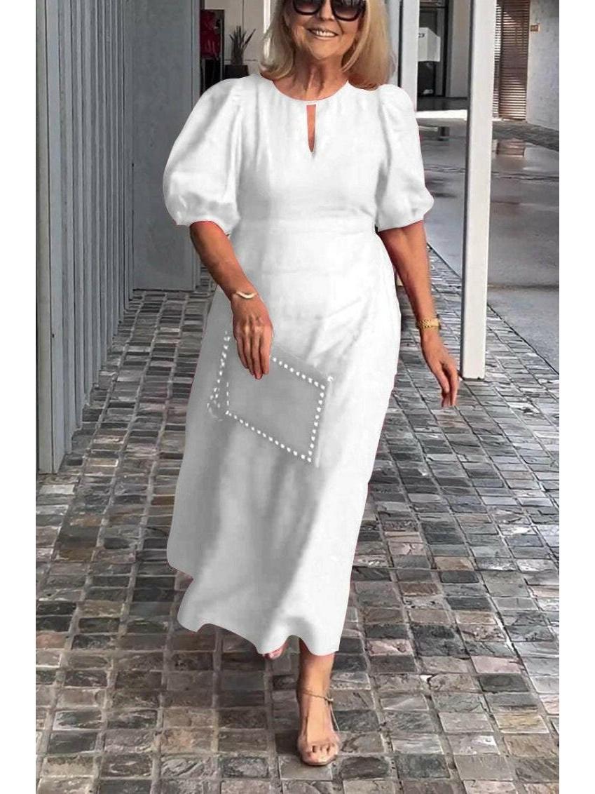 Carla™ - Elegant Puff-Sleeve Dress