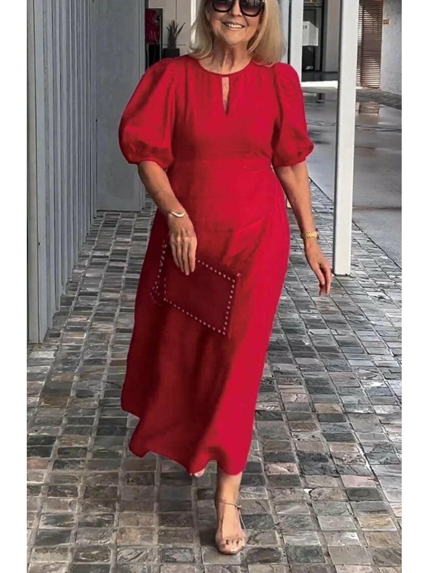 Carla™ - Elegant Puff-Sleeve Dress