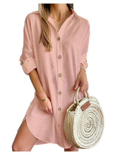Cassy™ - Button-Up Shirt Dress