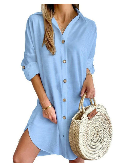 Cassy™ - Button-Up Shirt Dress
