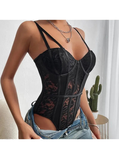 Celine | Embroidered Corset Bodysuit
