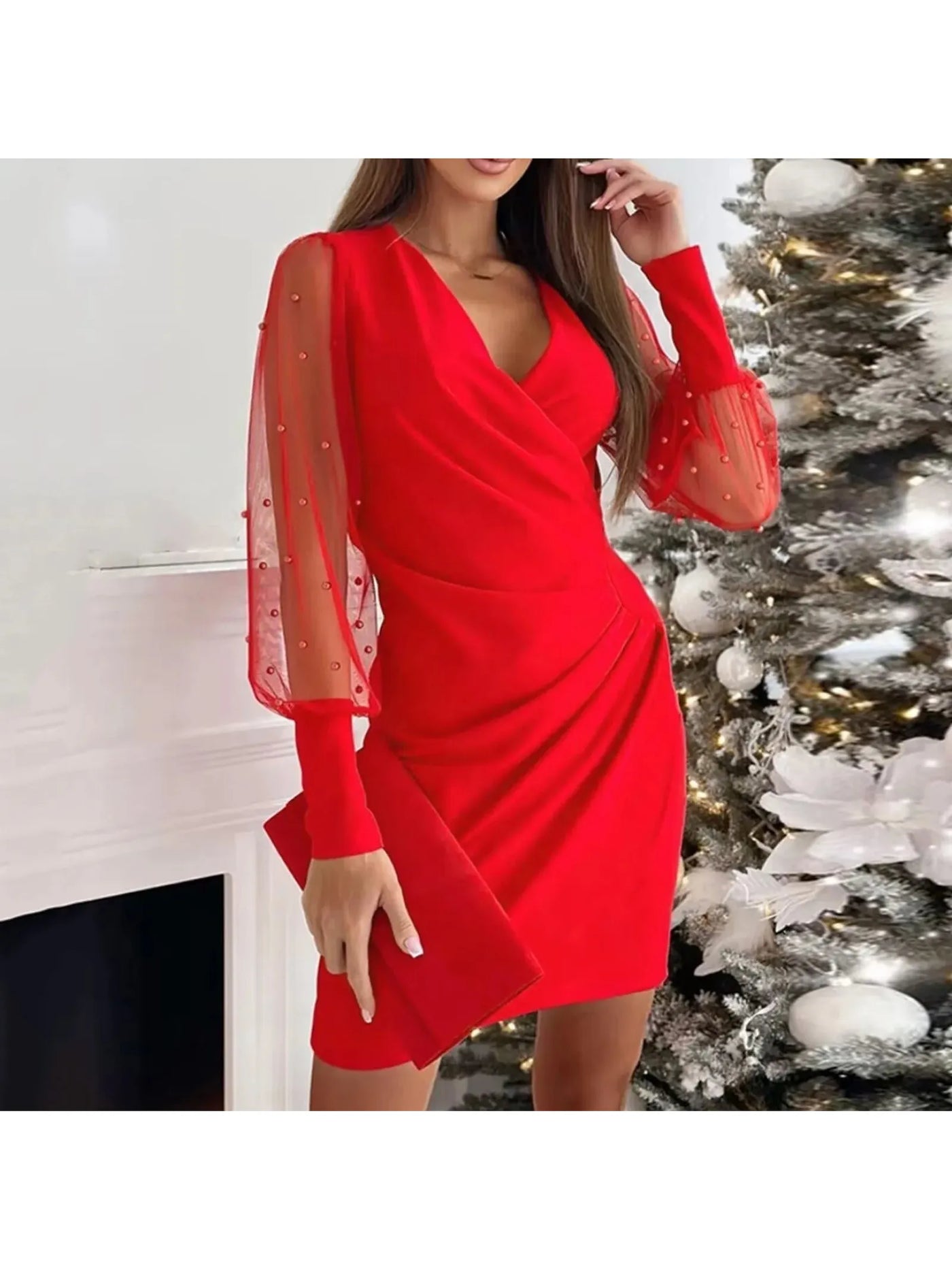 Cristina™ - Elegant Sleeve Wrap Dress