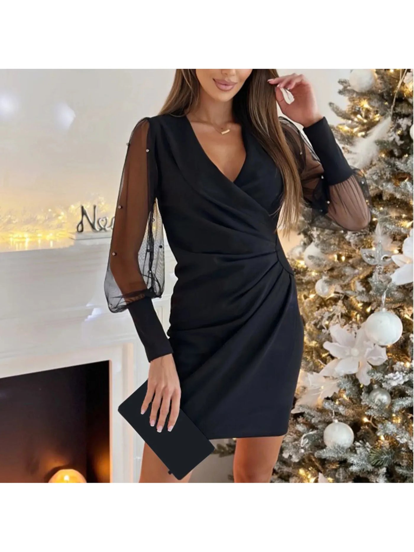 Cristina™ - Elegant Sleeve Wrap Dress