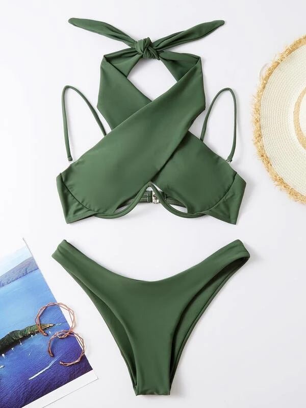 Cross Beach Bikini Set