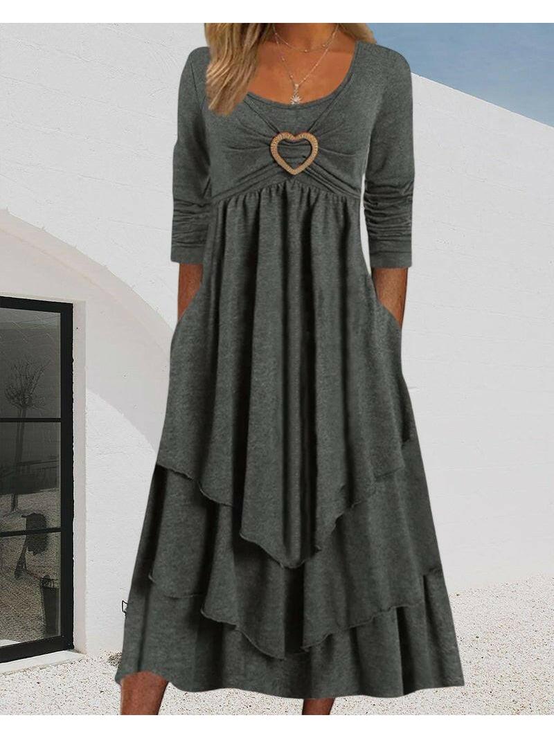 Elsa - Heart Detail Tiered Dress