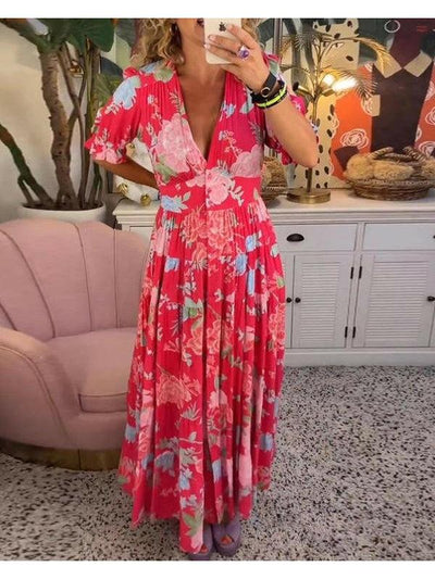 FLORIANA™ - Vibrant Floral Dress