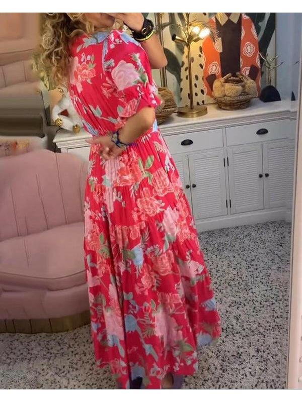 FLORIANA™ - Vibrant Floral Dress