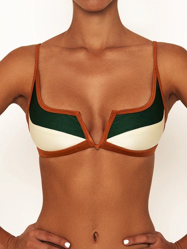 Internationality Stylish Contrast Color Bikini Set