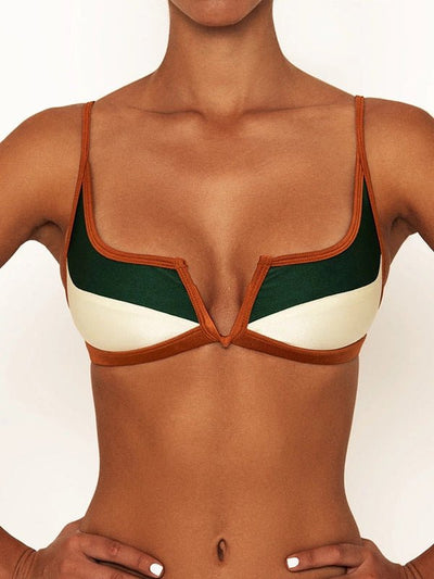 Internationality Stylish Contrast Color Bikini Set