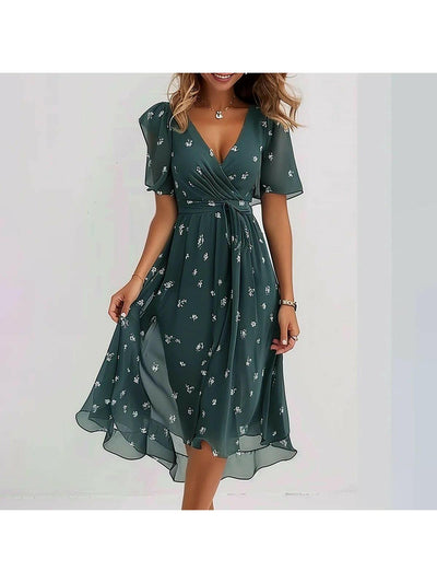 Liza™ - Vibrant Abstract Midi Dress