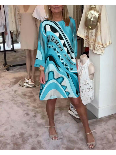 Mirabella™ - Vibrant Abstract Print Dress