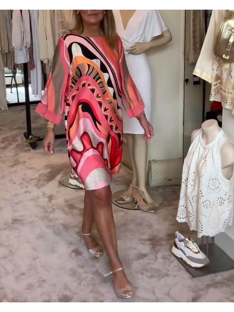Mirabella™ - Vibrant Abstract Print Dress