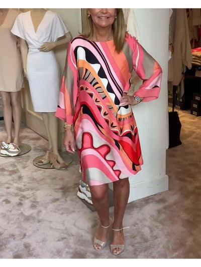 Mirabella™ - Vibrant Abstract Print Dress