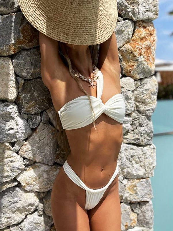 One-shoulder Design Thong Beach Bikini Set