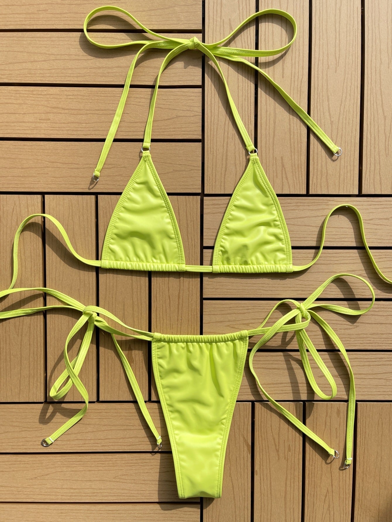 Sexy Glossy PU Bikini Set