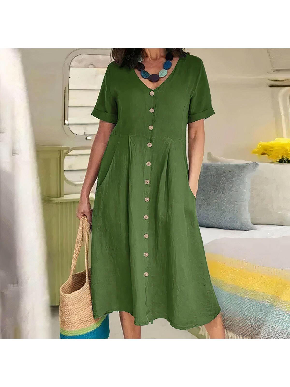 Yasmin™ - Effortless Buttoned Dress